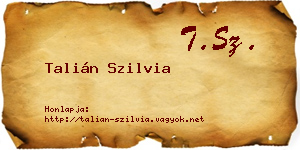 Talián Szilvia névjegykártya
