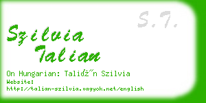 szilvia talian business card